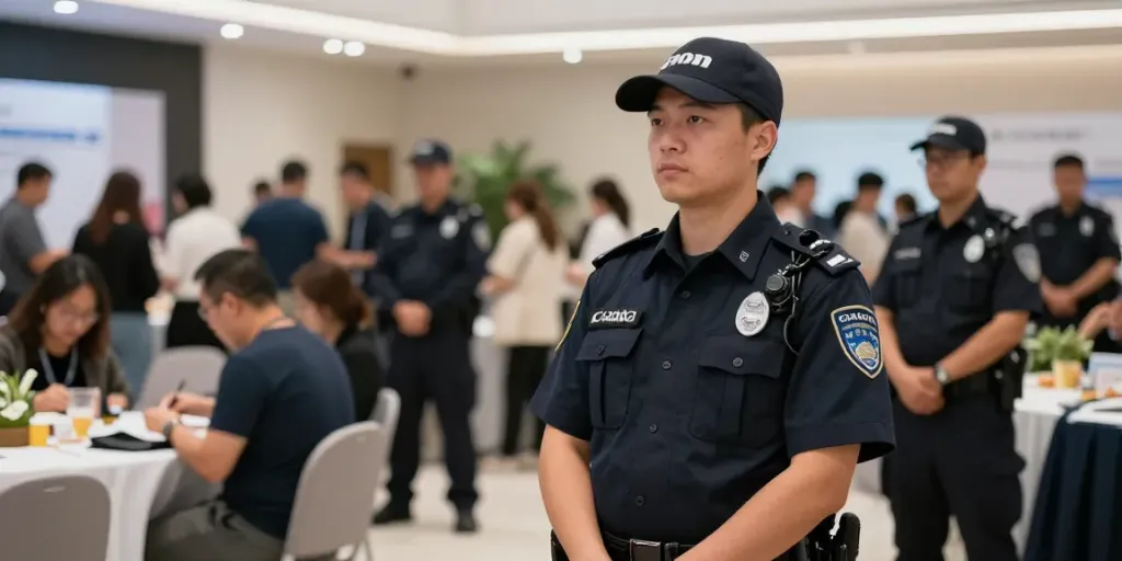 Security Guards ensuring safety at a corporate event, showcasing professional protection.