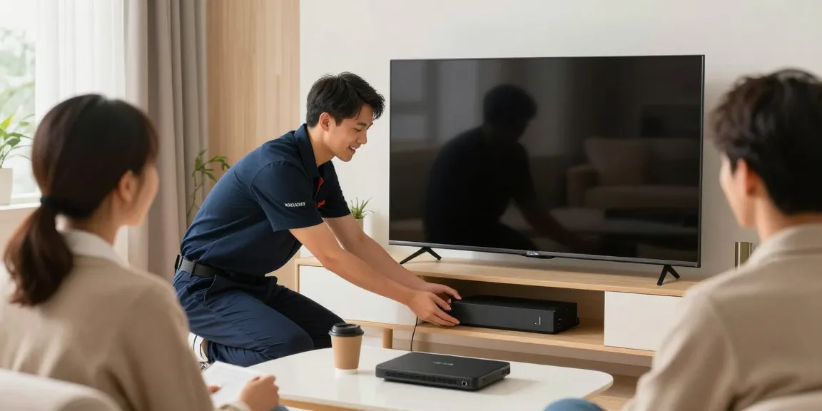 British IPTV installation by a trusted local service provider in a modern home.