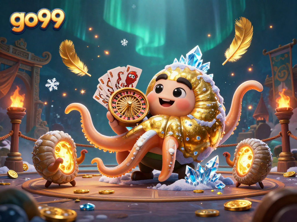Experience thrilling gaming with go99 featuring a giant nautilus roulette wheel and glowing ammonites.