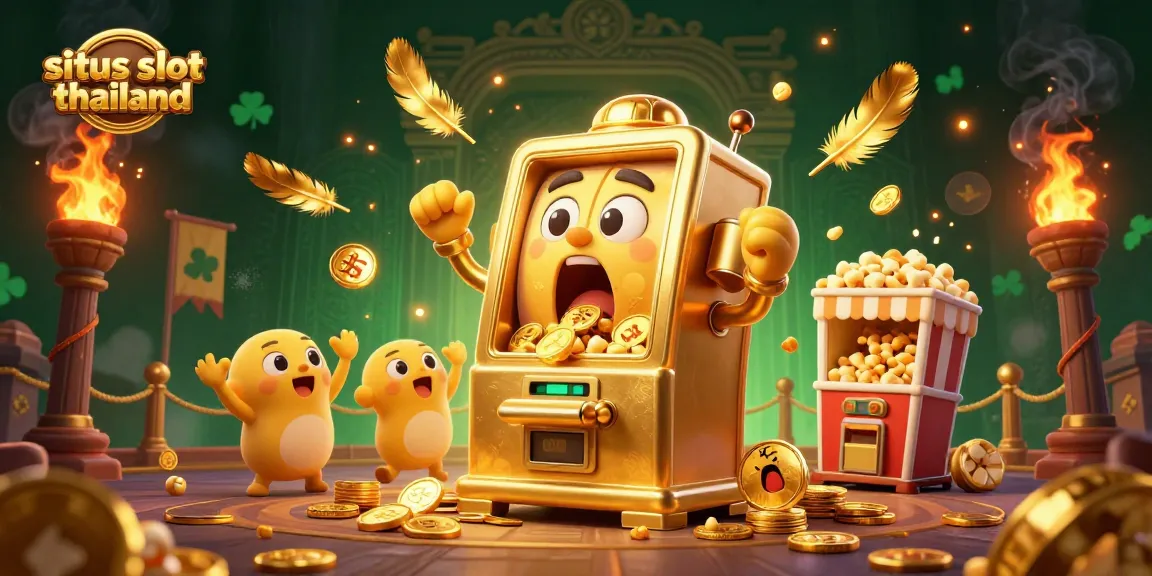 Experience jackpots with situs slot thailand's vibrant, immersive gaming scene featuring adorable slot machines.