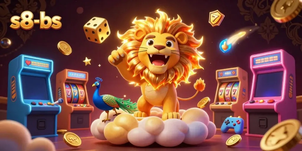 Spin the reels with exciting s8-bs casino adventure depicted in a colorful 3D scene.