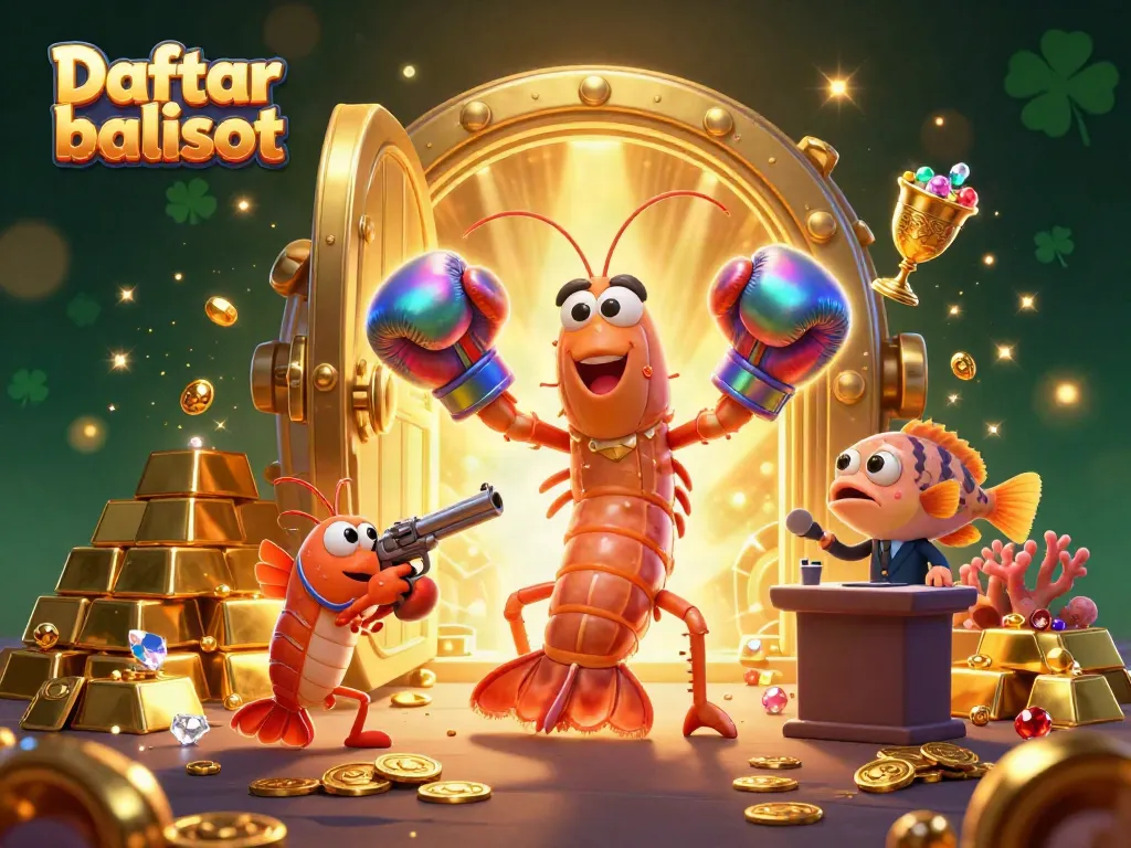 Engage with Daftar balisot as the cartoon mantis shrimp takes center stage in this vibrant gambling scene.
